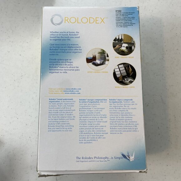 ROLODEX 67208 Covered Business Card File 200 Blank White A-Z Index Tabs 2003 NEW - Picture 5 of 6